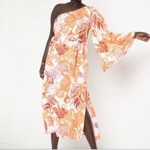 Eloquii Paisley One-Shoulder Dress